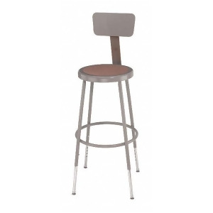 Round Stool with 25 to 30 Seat Height Range and 300 lb. Weight Capacity Gray - All