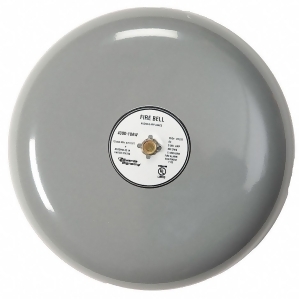 Edwards Signaling Fire Bell Gray 10 In. 20 to 24V Gray 439D-10aw - All
