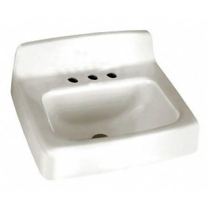 Enameled Cast Iron Wall Bathroom Sink Without Faucet 15-1/2 x 9-7/8 Bowl Size - All