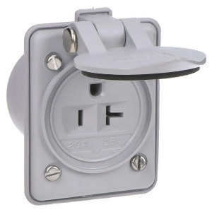 Hubbell Wiring Device-kellems Flanged Receptacle Gray Nylon Hbl61cm65 - All