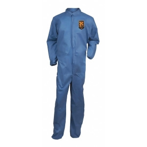 Collared Disposable Coveralls with Elastic Cuff Sms Material Blue M - All