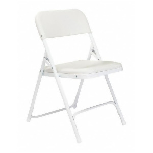 National Public Seating White Steel Folding Chair with White Seat Color 4Pk 821 - All