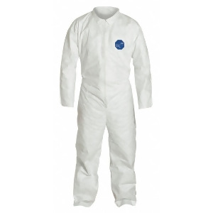Collared Disposable Coveralls with Open Cuff Tyvek 400 Material White Xl - All