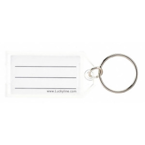 Lucky Line Products 2-1/4 x 1-1/8 Split Ring Key Tag Clear; Pk20 2041020 - All