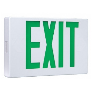 1 or 2 Face Led Exit Sign White Plastic Housing Green Letter Color - All