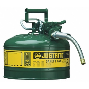 Justrite Type Ii Can Type 2-1/2 gal. Oil Galvanized Steel Green 7225420 - All