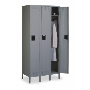 Gray Wardrobe Locker 3 Wide 1 Tier Openings 3 45 W X 18 D X 78 H - All