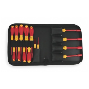 Wiha Tools 15-Pc Insulated Tool Kit Includes Zippered Bag 32190 - All
