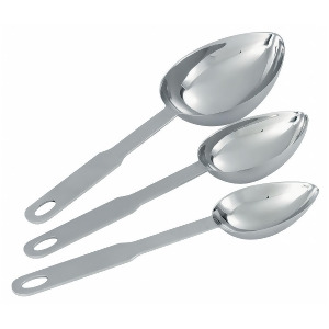 1/8 Cup 1/4 Cup 1/2 Cup Stainless Steel Three-Piece Measuring Scoop Set Gray - All