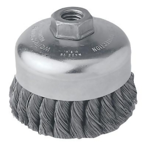 Single Row Heavy-Duty Knot Cup Brush 4 in Dia. 5/8-11 Unc .023 Stainless - All