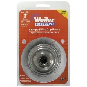 Vortec Pro Crimped Wire Cup Brush 3 Dia 5/8-11 0.014 Carbon Steel Display - All