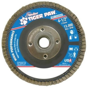 Type 29 Tiger Paw Angled Flap Discs 4 1/2 36 Grit 5/8 Arbor 13 000 Rpm - All