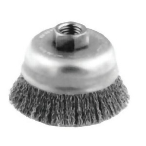 Crimped Cup Brush 6 in Dia. 5/8-11 Arbor 0.014 in Steel Wire - All