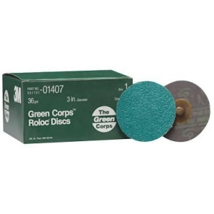 Green Corps Roloc Discs Aluminum Oxide 3 in Dia. 36 Grit - All