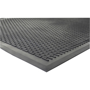 Genuine Joe Clean Step Scraper Floor Mats Outside Entrance  Outdoor - 60  Length x 36  Width - Rubber - Black