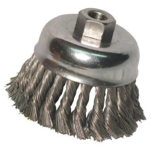 Knot Wire Cup Brush 6 in Dia. 5/8-11 Arbor .035 in Carbon Steel Wire - All