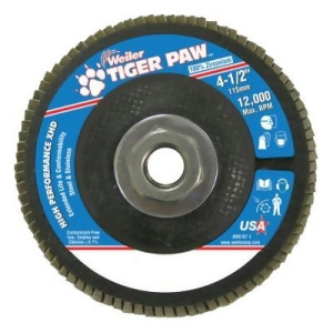 Tiger Paw Super High Density Flap Discs 4 1/2 36 Grit 5/8 Arbor 12 000 Rpm - All