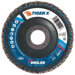 Tiger X Flap Disc 4 1/2 in Angled 60 Grit 7/8 in Arbor - All