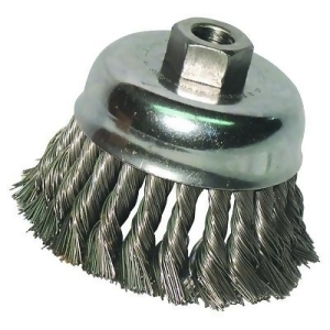 Knot Wire Cup Brush 3 in Dia. 5/8-11 Arbor .014 in Carbon Steel Retail Pk - All