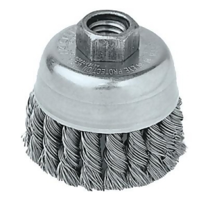 Single Row Heavy-Duty Knot Wire Cup Brush 2 3/4 Dia. 5/8-11 Unc .02 Stainless - All