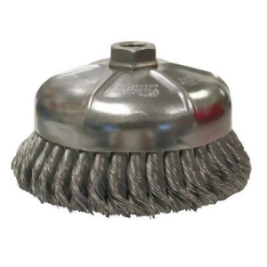 Single Row Heavy-Duty Knot Wire Cup Brush 6 in Dia. 5/8-11 Unc .023 Steel - All