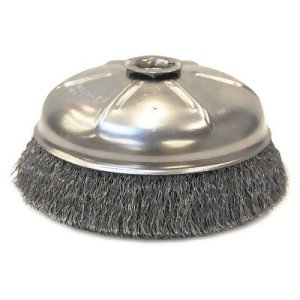 Crimped Wire Cup Brush 6 in Dia. 5/8-11 Arbor 0.014 in Carbon Steel - All