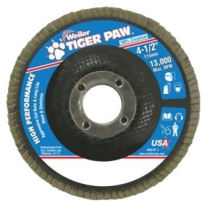 Tiger Paw Coated Abrasive Flap Discs 4 1/2 36 Grit 7/8 Arbor Phenolic 13000rpm - All