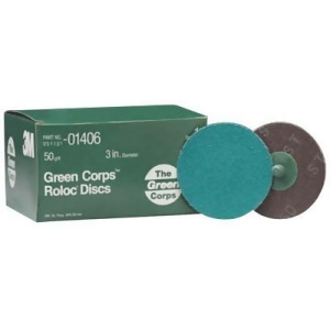 Green Corps Roloc Discs Aluminum Oxide 3 in Dia. 50 Grit - All