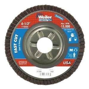 Vortec Pro Abrasive Flap Discs 4.5 40 Grit 7/8 Arbor 13 000 Rpm Alum Back - All