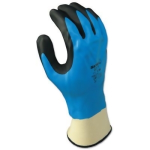 Foam Grip 377 Nitrile-Coated Gloves Large Black/Blue - All