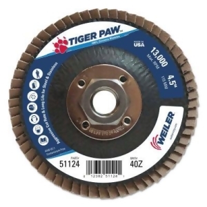Type 29 Tiger Paw Angled Flap Discs 4 1/2 40 Grit 5/8 Arbor 13 000 Rpm - All
