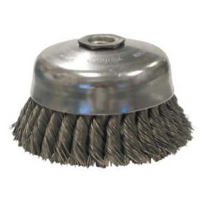 Single Row Heavy-Duty Knot Wire Cup Brush 5 in Dia. 5/8-11 Unc .023 Steel - All