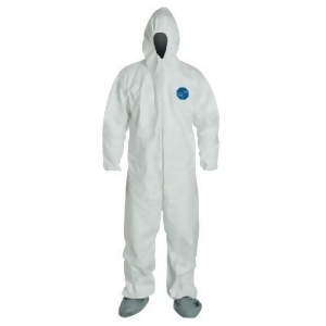 Tyvek Coveralls with Attached Hood and Boots White Medium - All