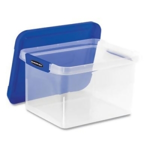 Bankers Box Heavy Duty Plastic File Storage  Letter/Legal Files  14  x 17.38  x 10.5   Clear/Blue  2/Pack -FEL0086202