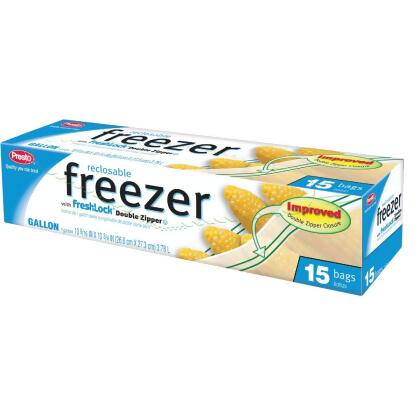 Presto 1 Gal. Reclosable Double Zipper Freezer Bag (15 Count) CO3708S 
