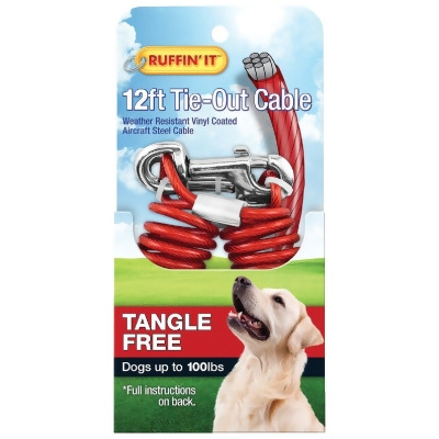 Westminster Pet Ruffin' it Tangle Free Large Dog Tie-Out Cable, 12 Ft. 29712 