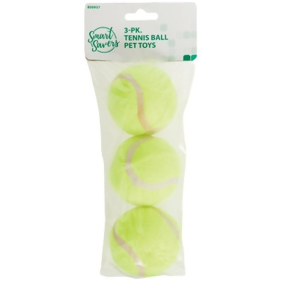 Smart Savers 6 Cm. Dia. Tennis Ball Dog Toy (3-Pack) 800937 Pack of 12 