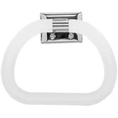 Decko Chrome/White Plastic Towel Ring 38230 
