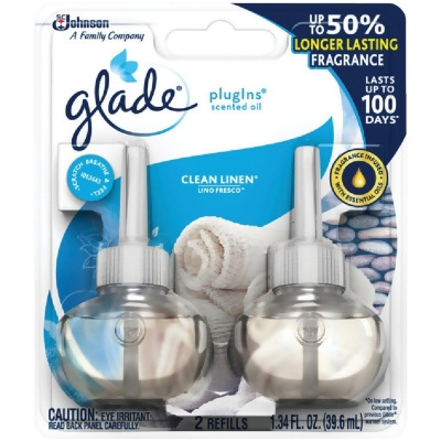 Glade PlugIns Clean Linen Scented Oil Air Freshener Refill (2-Count) 14384 