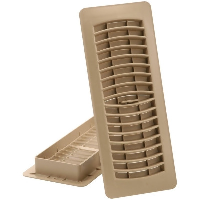 Imperial 4 In. x 10 In. Taupe Plastic Louvered Floor Register RG1326 