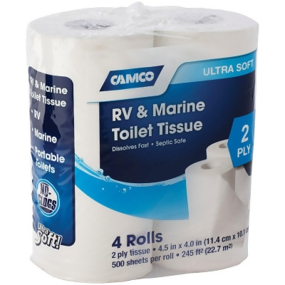 Camco RV & Marine 2-Ply Toilet Paper (4 Regular Rolls) 40274 