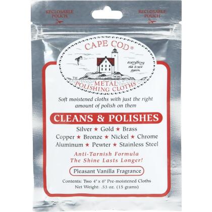 Cape Cod Pre-Moistened Metal Polishing Cloth (2 Count) 8821 