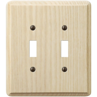 Amerelle 2-Gang Solid Ash Toggle Switch Wall Plate, Unfinished Ash 401TT 
