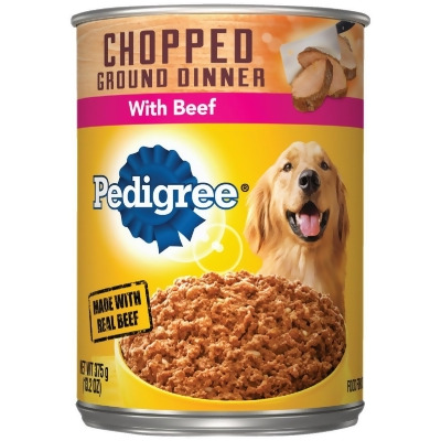 Pedigree Meaty Ground Dinner with Chopped Beef Wet Dog Food, 13.2 Oz. 798365 