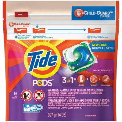 Tide Pods Spring Meadow Child-Guard Zipper Laundry Detergent (16-Count) 93120 