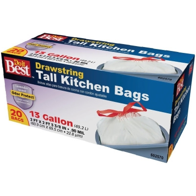 Do it Best 13 Gal. Lavender Scent Tall Kitchen White Trash Bag (20-Count) 602570 