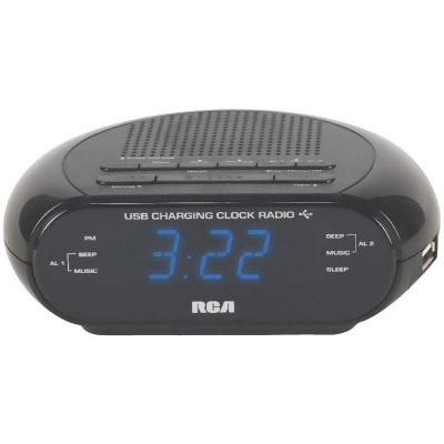 RCA USB Dual Alarm Clock Radio RC207A 