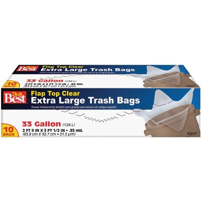 Do it Best 33 Gal. Extra Large Clear Trash Bag (10-Count) 628107 