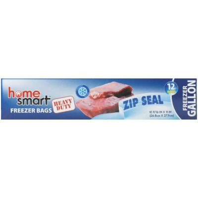Home Smart Zip Seal Gallon Freezer Bag (12-Count) HS-00250 Pack of 24 