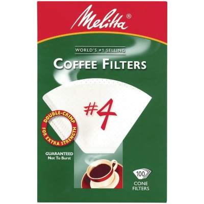 Melitta #4 Cone 8-12 Cup White Coffee Filter (100-Pack) 624102 